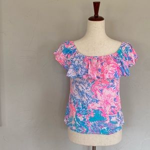 Lilly Pulitzer Off The Shoulder Top Size XXS‎